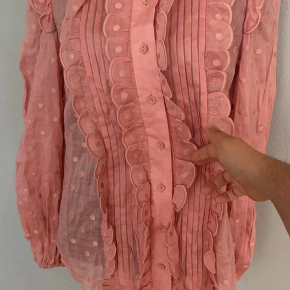 Zimmermann Mae Ruffled Ramie Shirt co NWT AUS 0=US 4 - Picture 9 of 14